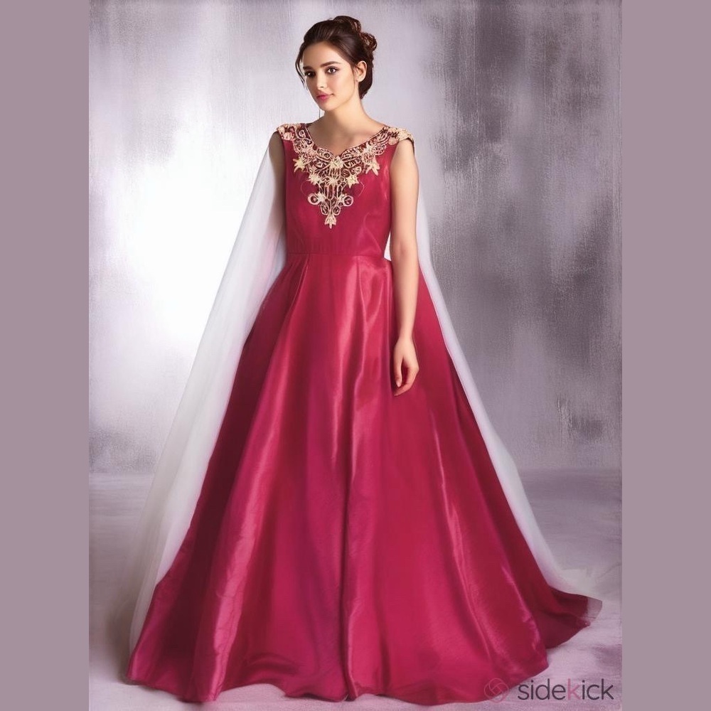 Burgundy Formal Prom Gown Large